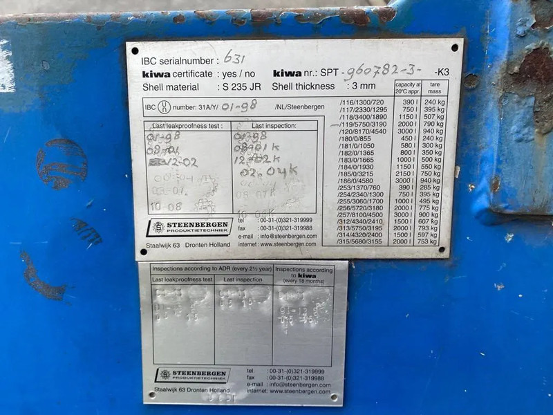 Steenbergen 2000 liter Kiwa IBC dieseltank met handpomp - Bồn chứa: hình 4 Steenbergen 2000 liter Kiwa IBC dieseltank met handpomp - Bồn chứa: hình 4