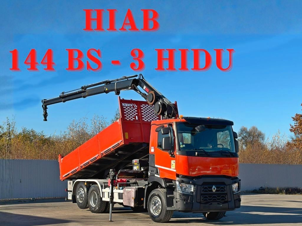 Renault C430 * HIAB 144 BS - 3 HIDUO+ FUNK/ 6x2 - Xe ben, Xe cẩu tự hành: hình 1 Renault C430 * HIAB 144 BS - 3 HIDUO+ FUNK/ 6x2 - Xe ben, Xe cẩu tự hành: hình 1