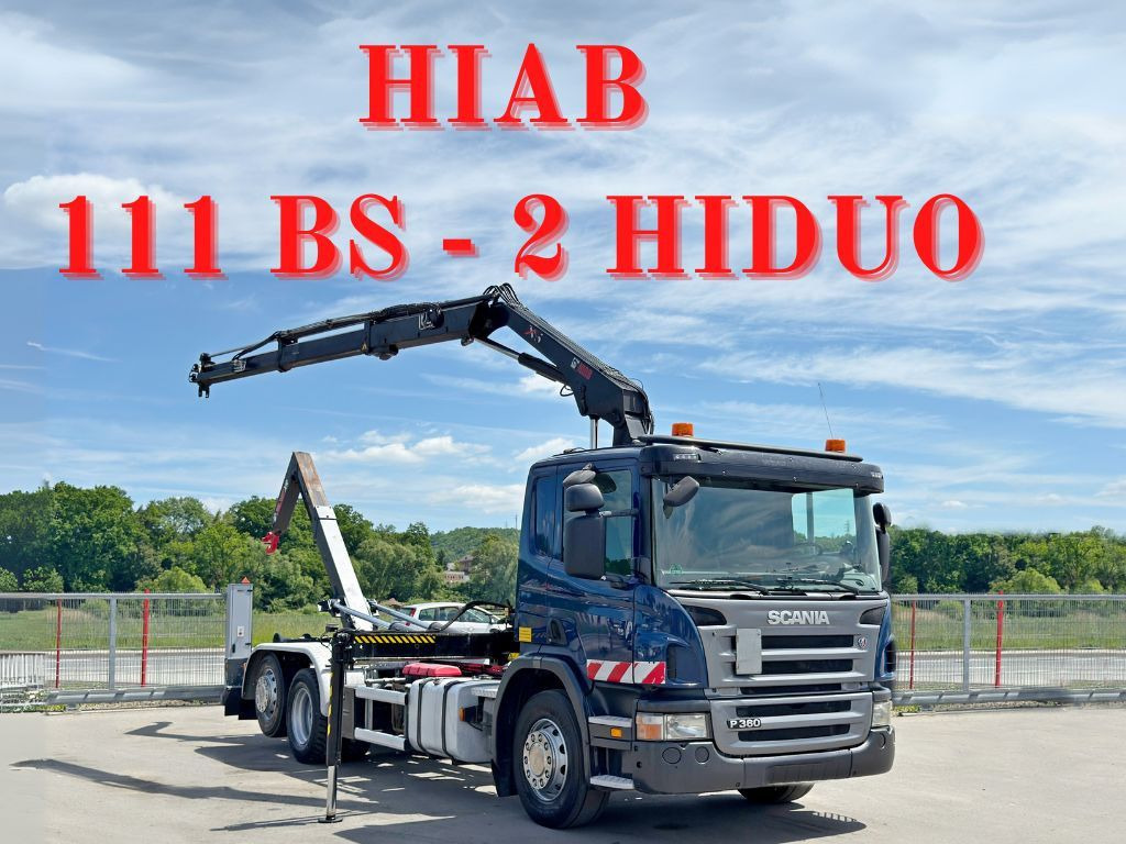 Scania P 360 * ABROLLKIPPER * HIAB 111 BS -2 HIDUO/FUNK - Xe tải nâng móc, Xe cẩu tự hành: hình 1 Scania P 360 * ABROLLKIPPER * HIAB 111 BS -2 HIDUO/FUNK - Xe tải nâng móc, Xe cẩu tự hành: hình 1