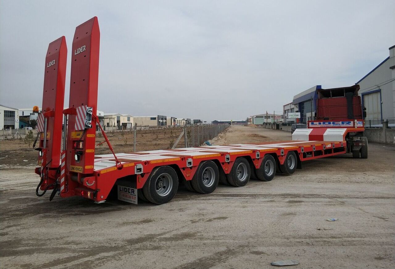 Sơ mi rơ moóc thùng thấp để vận chuyển máy móc nặng mới LIDER 2025  READY IN STOCK 50 TONS CAPACITY LOWBED: hình 10