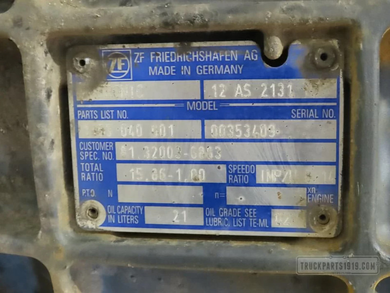 MAN Gearbox & Clutch Parts Versnellingsbak 12AS2131TD - Hộp số cho Xe tải: hình 3 MAN Gearbox & Clutch Parts Versnellingsbak 12AS2131TD - Hộp số cho Xe tải: hình 3