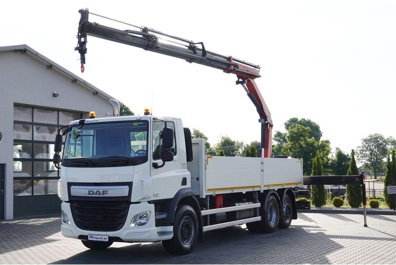 DAF CF 370 / 6x2 / SKRZYNIOWY - paka: 6,4 m / + HDS PALFINGER PK 180 - Xe tải thùng lửng/ Phẳng, Xe cẩu tự hành: hình 1 DAF CF 370 / 6x2 / SKRZYNIOWY - paka: 6,4 m / + HDS PALFINGER PK 180 - Xe tải thùng lửng/ Phẳng, Xe cẩu tự hành: hình 1