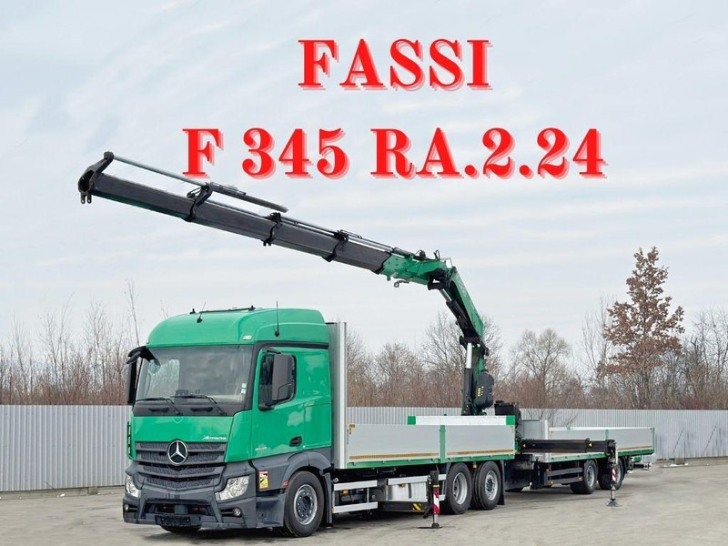 Mercedes-Benz ACTROS 2645 * FASSI F345.24 + FUNK + Anhänger - Xe tải thùng lửng/ Phẳng, Xe cẩu tự hành: hình 1 Mercedes-Benz ACTROS 2645 * FASSI F345.24 + FUNK + Anhänger - Xe tải thùng lửng/ Phẳng, Xe cẩu tự hành: hình 1