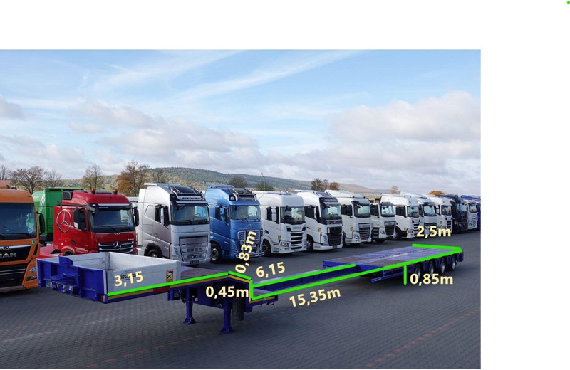 Nooteboom NISKOPODWOZIE / ROZCIĄGANA / 4 OSIOWA / OSIE SKRĘTNE / SAF - Sơ mi rơ moóc thùng thấp: hình 2 Nooteboom NISKOPODWOZIE / ROZCIĄGANA / 4 OSIOWA / OSIE SKRĘTNE / SAF - Sơ mi rơ moóc thùng thấp: hình 2