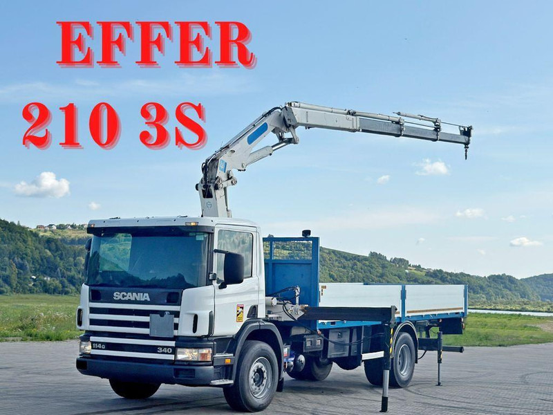 Scania 114 G 340 * PRITSCHE 7,00m * EFFER 210 3S + FUNK - Xe tải thùng lửng/ Phẳng, Xe cẩu tự hành: hình 1 Scania 114 G 340 * PRITSCHE 7,00m * EFFER 210 3S + FUNK - Xe tải thùng lửng/ Phẳng, Xe cẩu tự hành: hình 1