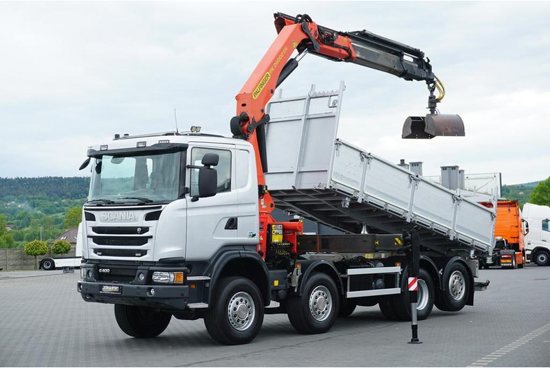 Scania G 400 / E 5 / 8 X 4 / 4 x 4 / WYWROTKA + HDS / TRIDEM / PALFINGE - Xe ben, Xe cẩu tự hành: hình 1 Scania G 400 / E 5 / 8 X 4 / 4 x 4 / WYWROTKA + HDS / TRIDEM / PALFINGE - Xe ben, Xe cẩu tự hành: hình 1