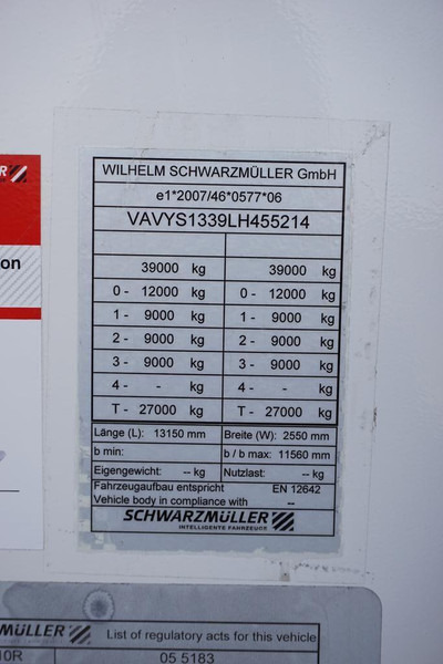 Rơ moóc chở gỗ Schwarzmüller / KŁONICOWA / DO DREWNA WAGA 5 700 KG / OŚ PODNOSZONA: hình 11 Rơ moóc chở gỗ Schwarzmüller / KŁONICOWA / DO DREWNA WAGA 5 700 KG / OŚ PODNOSZONA: hình 11