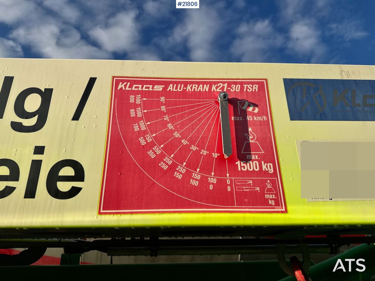 Cần cẩu tháp tự dựng Klaas K21-30 Byggekran. 340 timer!: hình 25