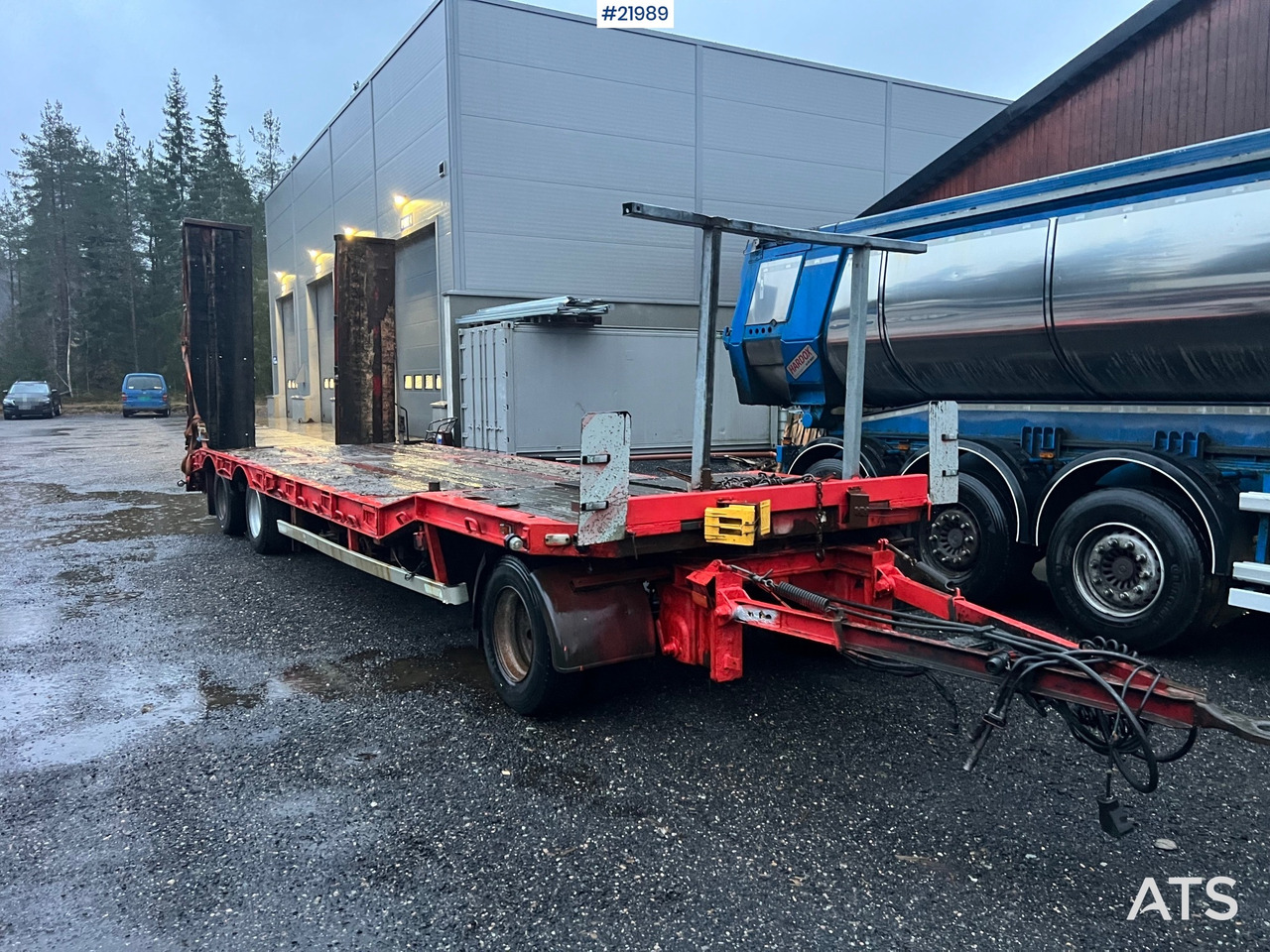 M&V 2008 M&V 3 akslet maskinhenger rep.objekt m/ hydraulisk kjørebroer - Rơ moóc thùng thấp: hình 3 M&V 2008 M&V 3 akslet maskinhenger rep.objekt m/ hydraulisk kjørebroer - Rơ moóc thùng thấp: hình 3