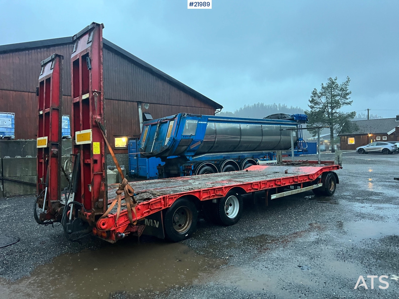 M&V 2008 M&V 3 akslet maskinhenger rep.objekt m/ hydraulisk kjørebroer - Rơ moóc thùng thấp: hình 4 M&V 2008 M&V 3 akslet maskinhenger rep.objekt m/ hydraulisk kjørebroer - Rơ moóc thùng thấp: hình 4