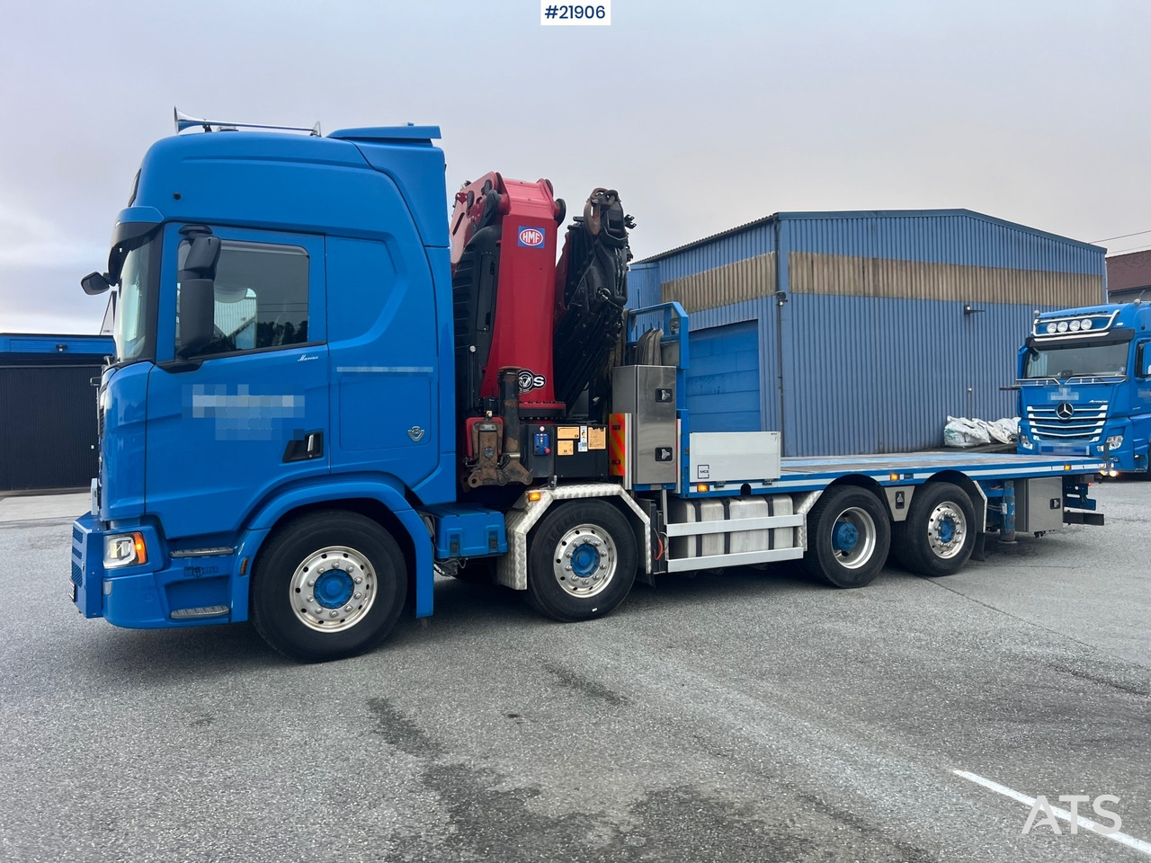 Scania R580 8x2 kranbil m/ 95t/m hmf kran, jibb , vinsj og konar planslep - Xe cẩu tự hành: hình 1 Scania R580 8x2 kranbil m/ 95t/m hmf kran, jibb , vinsj og konar planslep - Xe cẩu tự hành: hình 1