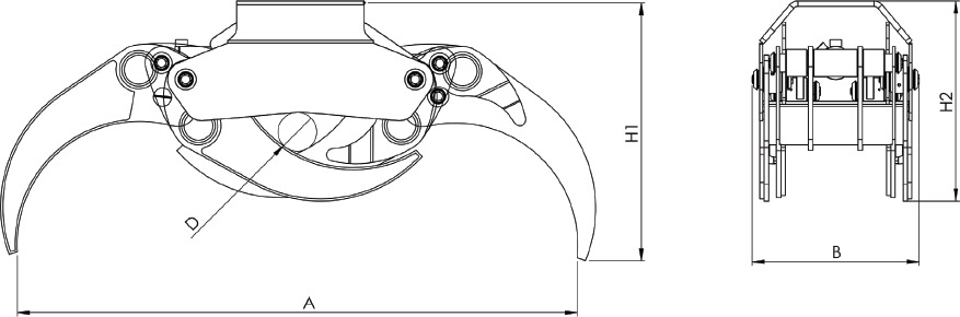 LOG GRAB REINFORCED SERIE PF-R 22 - Nho táo cho Cẩu gấp: hình 2 LOG GRAB REINFORCED SERIE PF-R 22 - Nho táo cho Cẩu gấp: hình 2