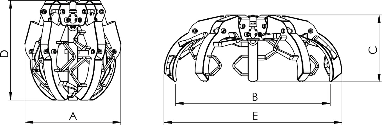 Polyp grab for sawn timber PLP-W 120/5 - Nho táo cho Cẩu gấp: hình 2 Polyp grab for sawn timber PLP-W 120/5 - Nho táo cho Cẩu gấp: hình 2