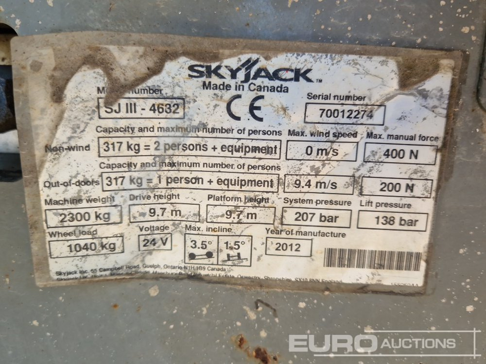 Nền bục trên không 2012 SkyJack SJ4632: hình 22