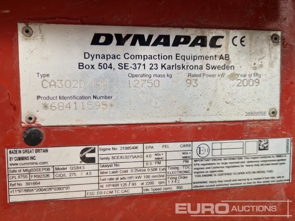 Máy lăn Dynapac CA302D/LN: hình 31