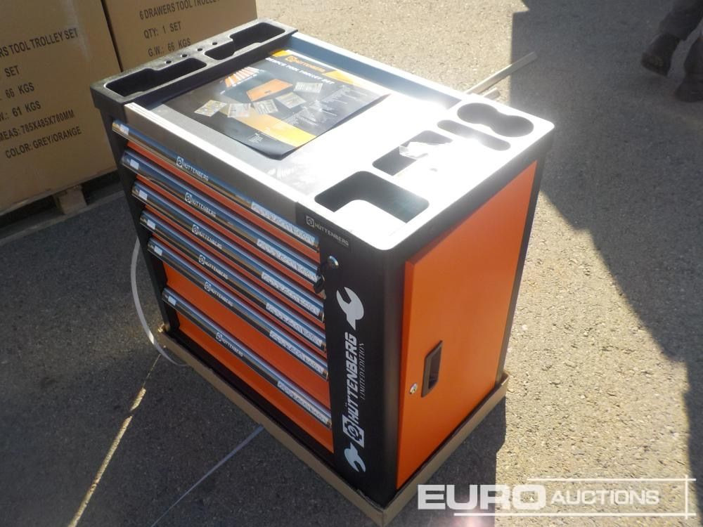 Trang thiết bị xưởng Unused Huttenberg Tools Trolley, 220Pcs, Complete with Tools, 6 Drawers  / Carro Porta Herramientas Completo, 6 Cajones: hình 6