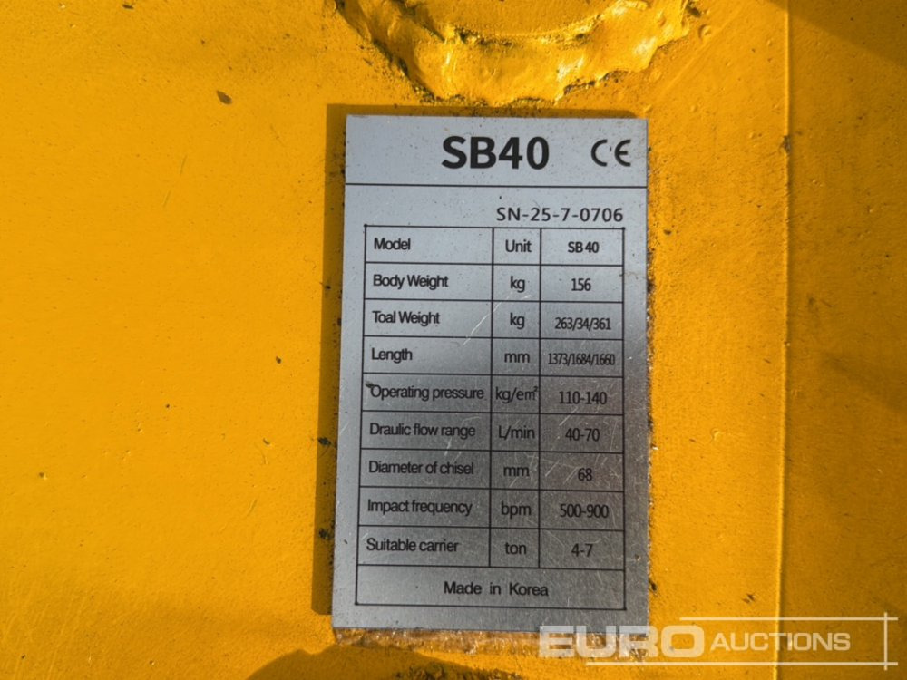Unused Soosan SB40 - Búa thủy lực: hình 5 Unused Soosan SB40 - Búa thủy lực: hình 5