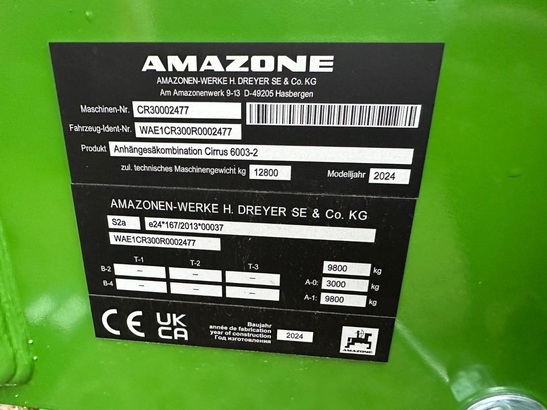 Amazone Cirrus 6003-2 - Máy gieo hạt: hình 2 Amazone Cirrus 6003-2 - Máy gieo hạt: hình 2