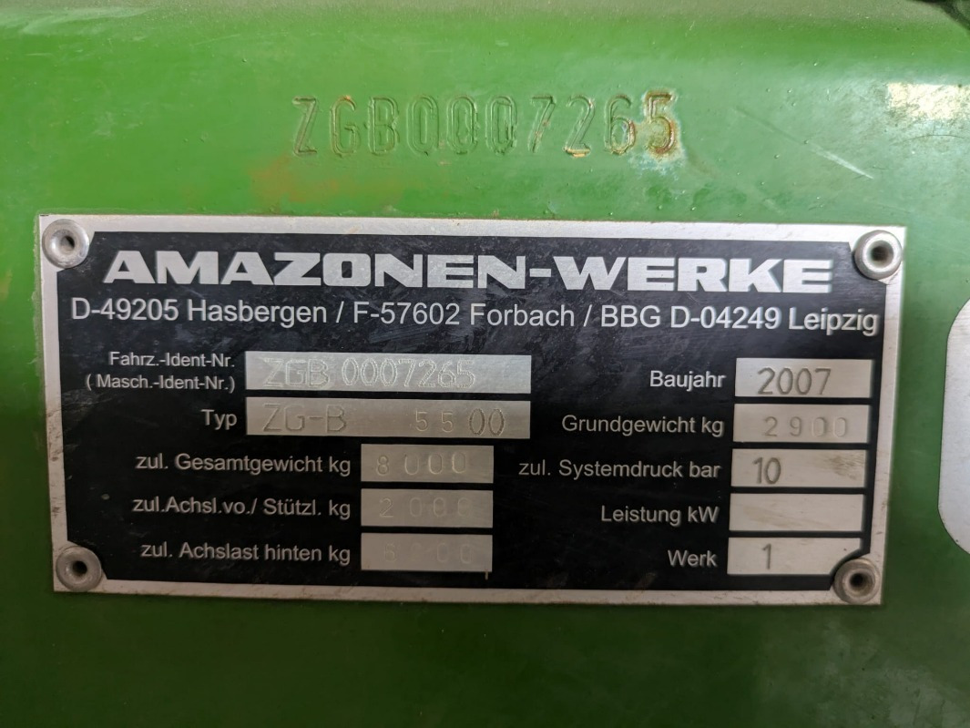 Amazone ZGB 5500 - Máy xịt: hình 4 Amazone ZGB 5500 - Máy xịt: hình 4