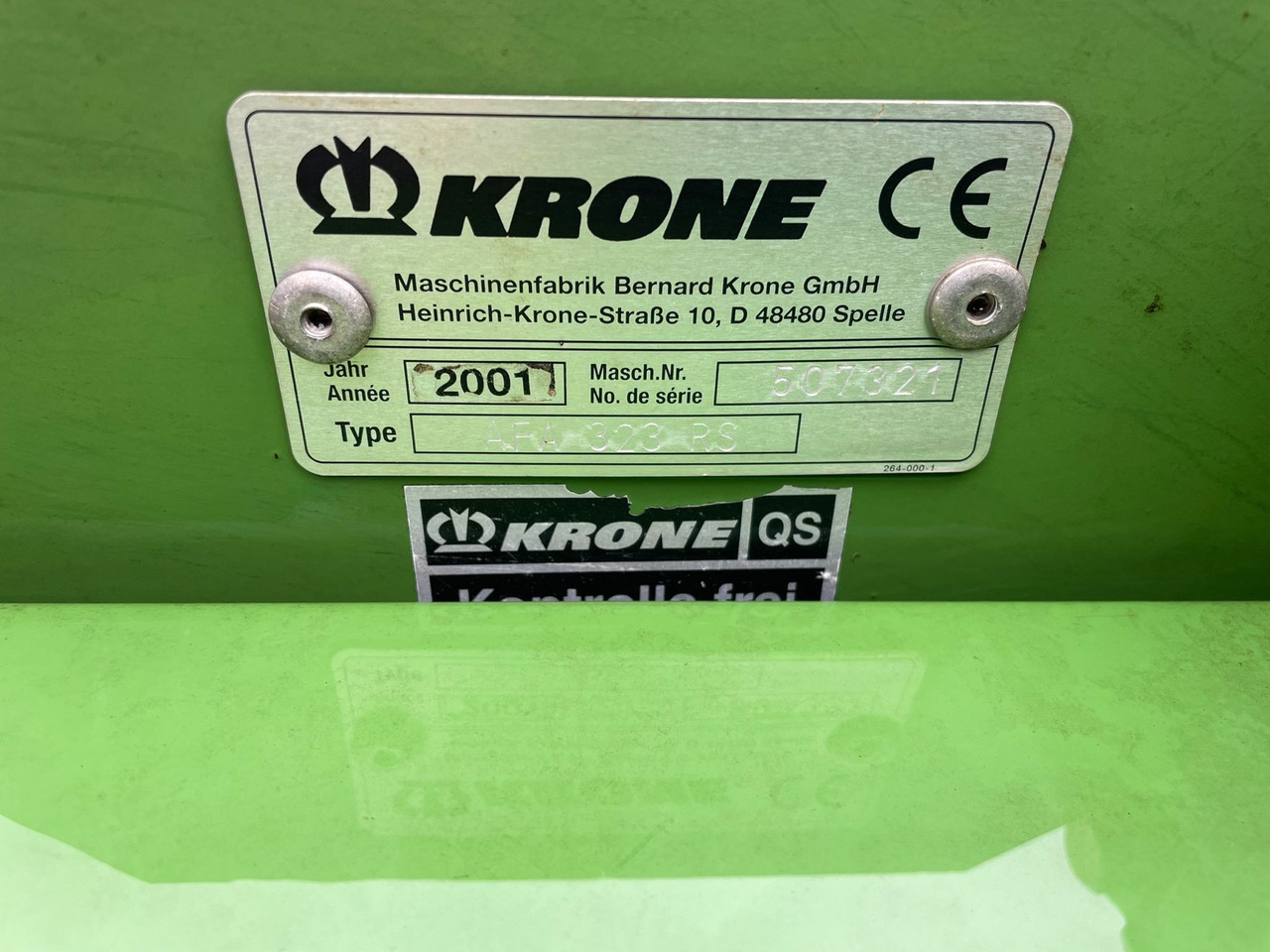 Krone AFA323 - Máy cắt cỏ: hình 2 Krone AFA323 - Máy cắt cỏ: hình 2