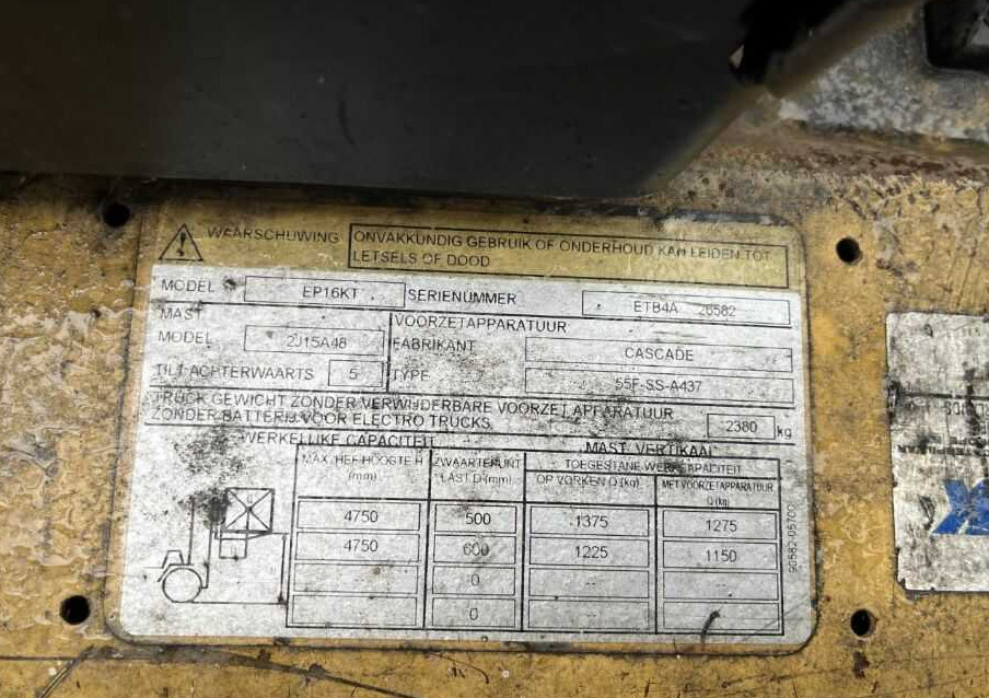 CAT Lift Trucks EP16KT - Xe nâng điện: hình 5 CAT Lift Trucks EP16KT - Xe nâng điện: hình 5