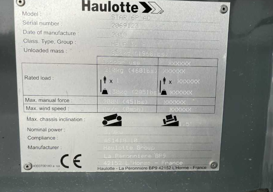 Haulotte STAR 6P AC - Máy nâng người thẳng đứng: hình 4 Haulotte STAR 6P AC - Máy nâng người thẳng đứng: hình 4