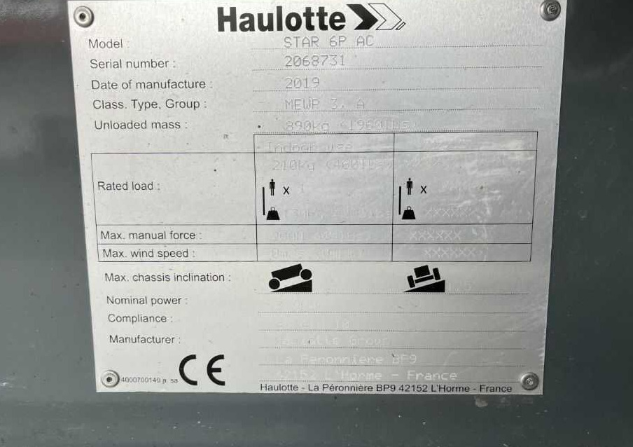 Haulotte STAR 6P AC - Máy nâng người thẳng đứng: hình 4 Haulotte STAR 6P AC - Máy nâng người thẳng đứng: hình 4