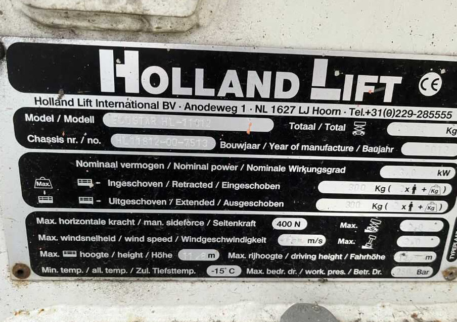 Holland-Lift ECOSTAR HL-11812 - Máy nâng người hình kéo: hình 4 Holland-Lift ECOSTAR HL-11812 - Máy nâng người hình kéo: hình 4