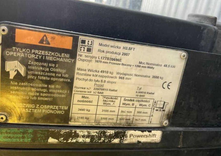 Hyster H3.5FT - Xe nâng diesel: hình 4 Hyster H3.5FT - Xe nâng diesel: hình 4