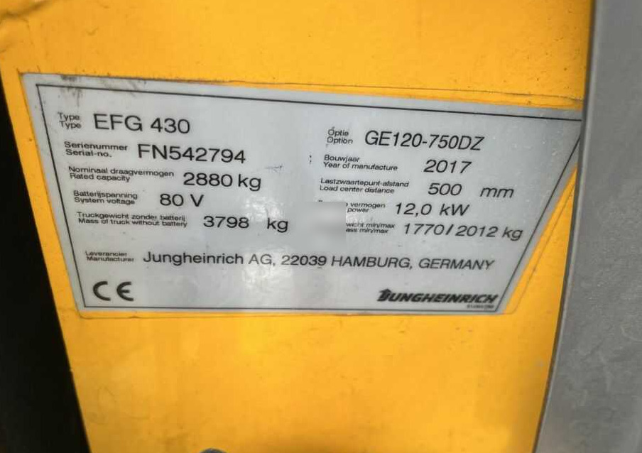 Jungheinrich EFG430 - Xe nâng điện: hình 4 Jungheinrich EFG430 - Xe nâng điện: hình 4