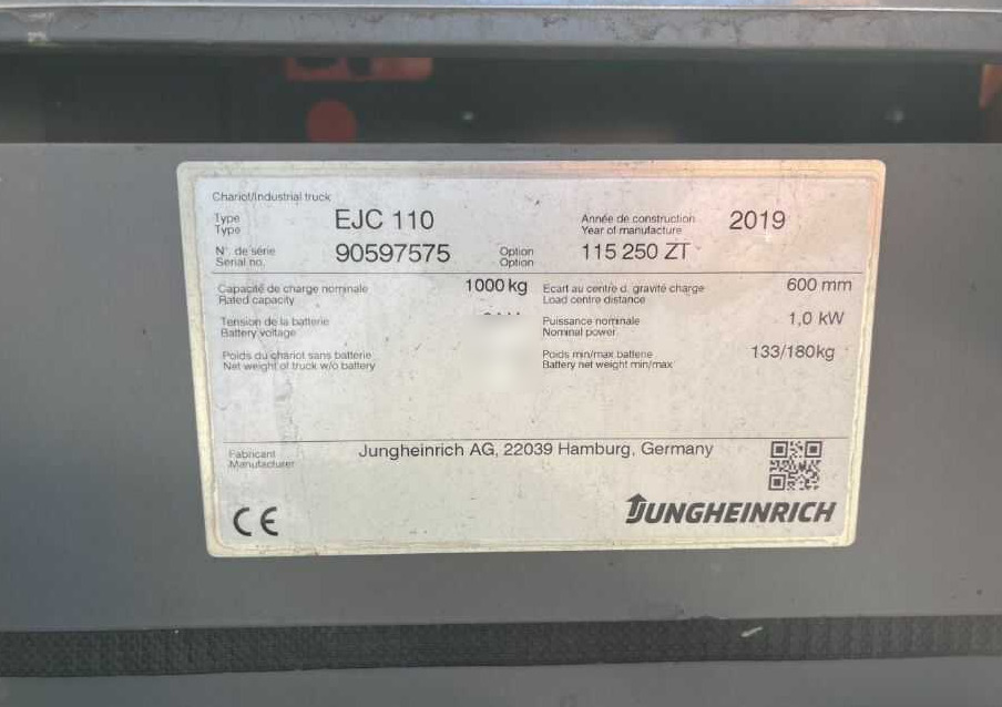 Jungheinrich EJC110 - Máy xếp chồng: hình 4 Jungheinrich EJC110 - Máy xếp chồng: hình 4