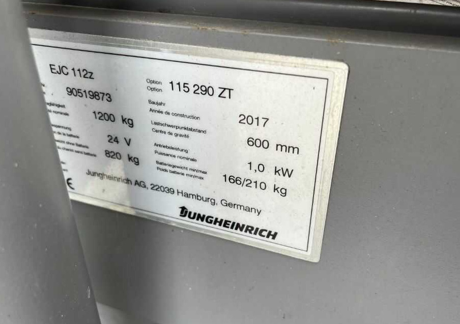 Jungheinrich EJC112z - Máy xếp chồng: hình 4 Jungheinrich EJC112z - Máy xếp chồng: hình 4