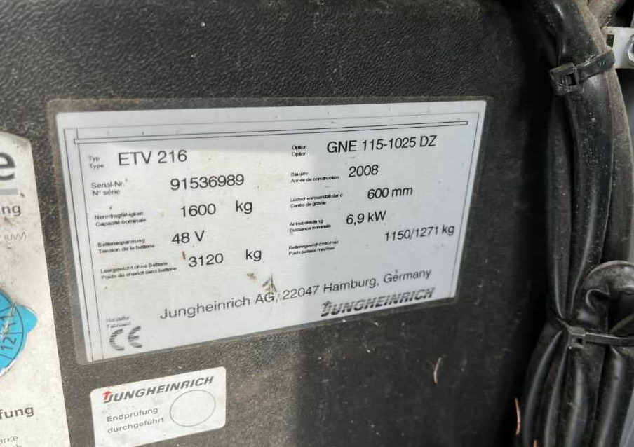 Jungheinrich ETV216 - Xe tải tiếp cận: hình 4 Jungheinrich ETV216 - Xe tải tiếp cận: hình 4