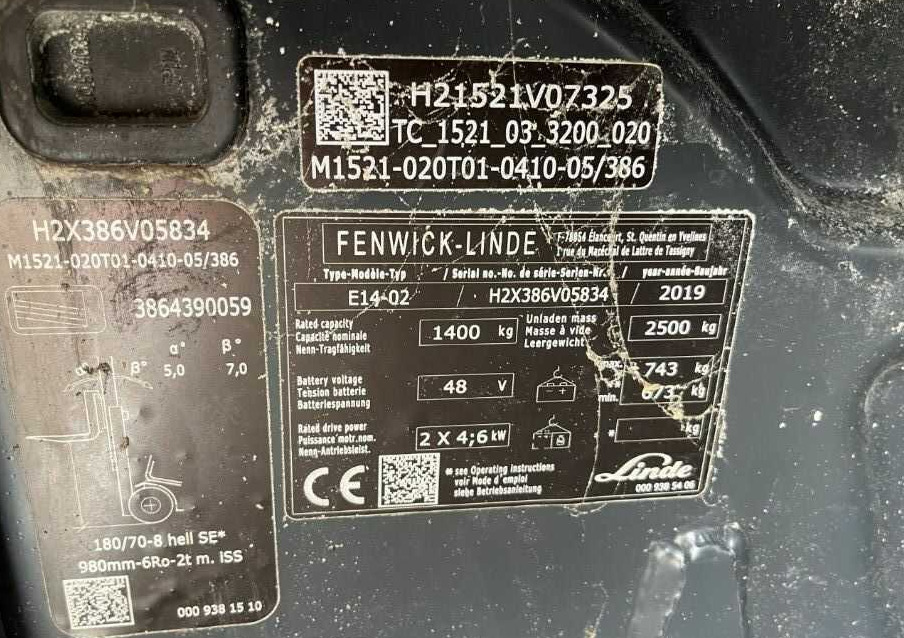 Linde E14-02 - Xe nâng điện: hình 4 Linde E14-02 - Xe nâng điện: hình 4