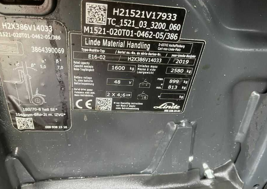 Linde E16-02 - Xe nâng điện: hình 4 Linde E16-02 - Xe nâng điện: hình 4