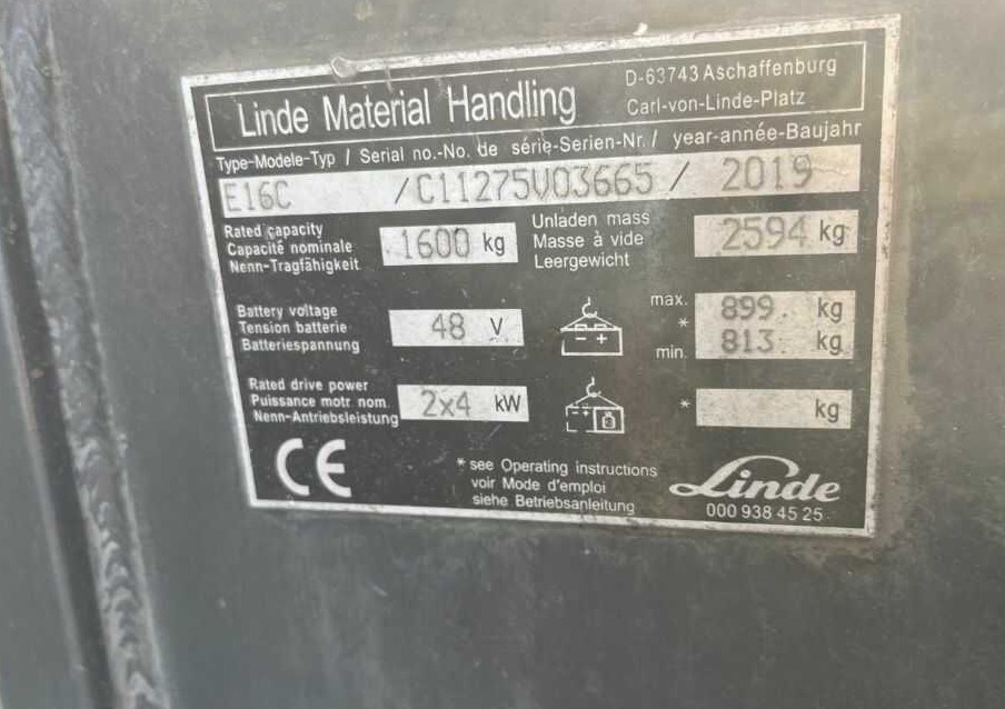 Linde E16C - Xe nâng điện: hình 4 Linde E16C - Xe nâng điện: hình 4