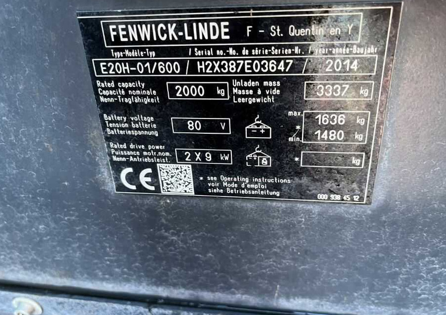 Linde E20H-01/600 - Xe nâng điện: hình 4 Linde E20H-01/600 - Xe nâng điện: hình 4