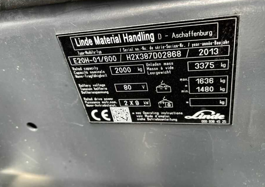 Linde E20H-01/600 - Xe nâng điện: hình 4 Linde E20H-01/600 - Xe nâng điện: hình 4