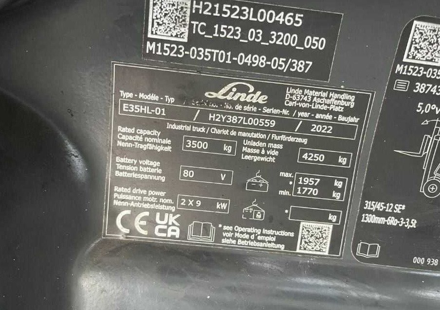 Linde E35HL-01 - Xe nâng điện: hình 4 Linde E35HL-01 - Xe nâng điện: hình 4