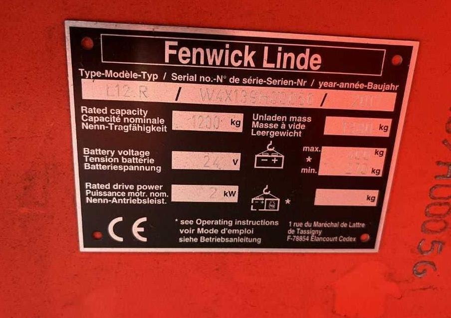 Linde L12R - Máy xếp chồng: hình 4 Linde L12R - Máy xếp chồng: hình 4