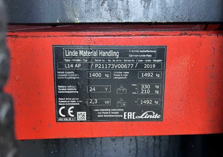 Máy xếp chồng Linde L14AP: hình 8