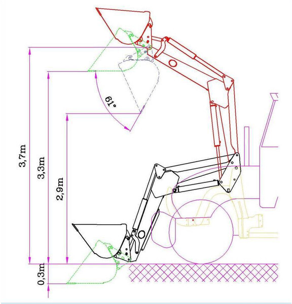 Hydrometal ładowacz czołowy AT-30 - Máy chất hàng trước cho máy cày: hình 3 Hydrometal ładowacz czołowy AT-30 - Máy chất hàng trước cho máy cày: hình 3