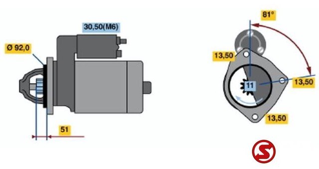 Mercedes-Benz Starter mercedes actros 24 volt 6.2kw - Bộ đề cho Xe tải: hình 5 Mercedes-Benz Starter mercedes actros 24 volt 6.2kw - Bộ đề cho Xe tải: hình 5