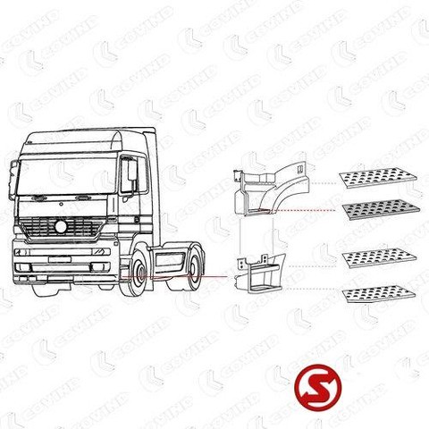 Mercedes-Benz Trede actros mp1 - 2 - 3 mega space l + r - Bậc bước cho Xe tải: hình 2 Mercedes-Benz Trede actros mp1 - 2 - 3 mega space l + r - Bậc bước cho Xe tải: hình 2