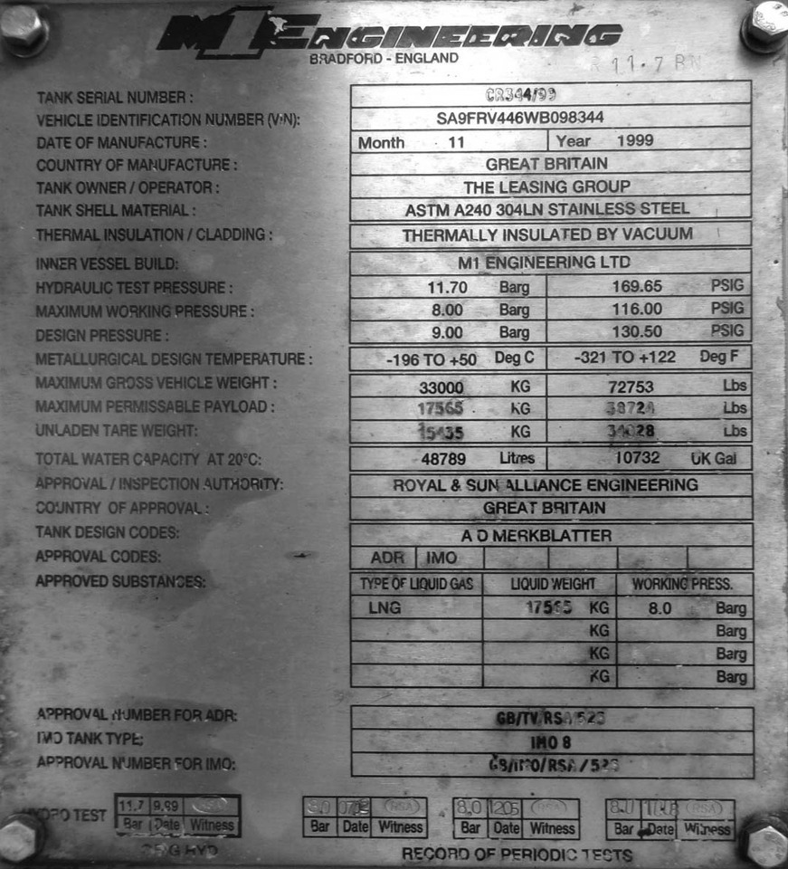 Sơ mi rơ moóc bồn M1 Engineering LNG Methan Methane Gas Cryogenic: hình 8