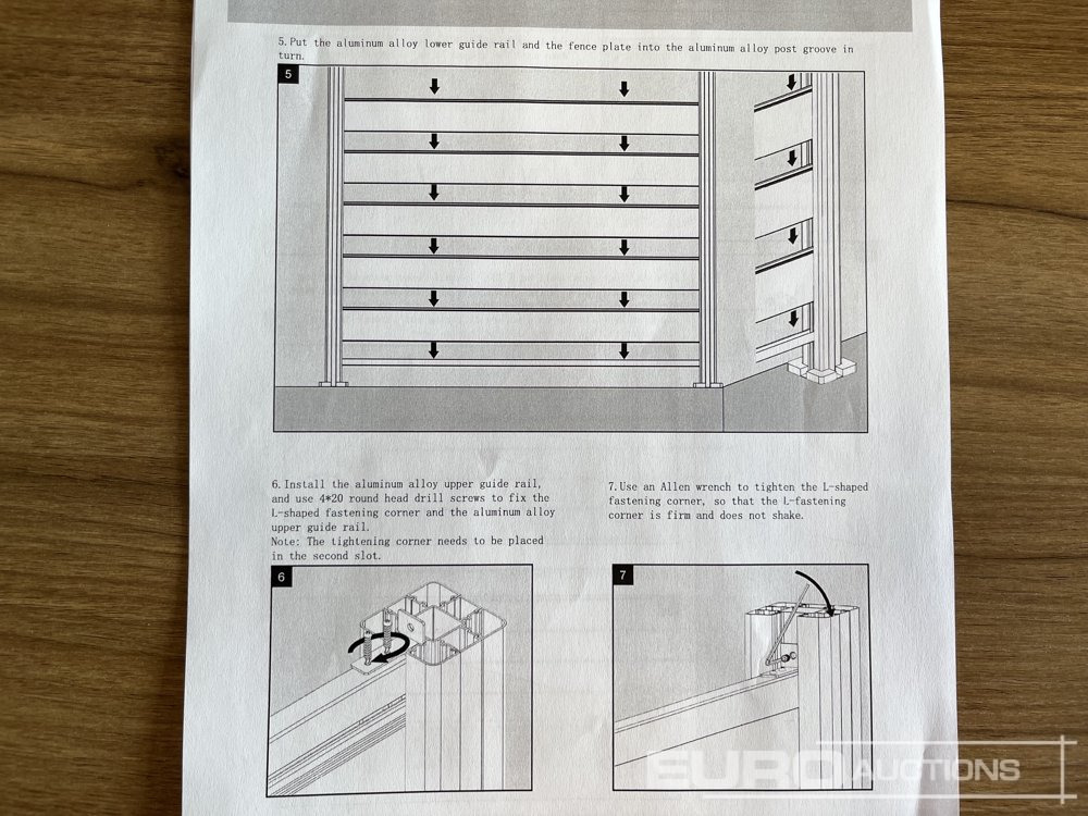 Trang thiết bị xây dựng 1.8m Wide Anthracite Grey Composite Fence Panels (25 of), 2.45m Black Aluminium Posts (26 of), Complete With Assembly Kit: hình 20