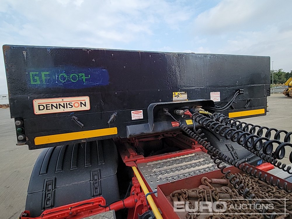 Sơ mi rơ moóc thùng thấp 2001 Dennison Trailers Tri Axle Step Frame Low Loader, Hydraulic Ramps, Out Riggers: hình 8