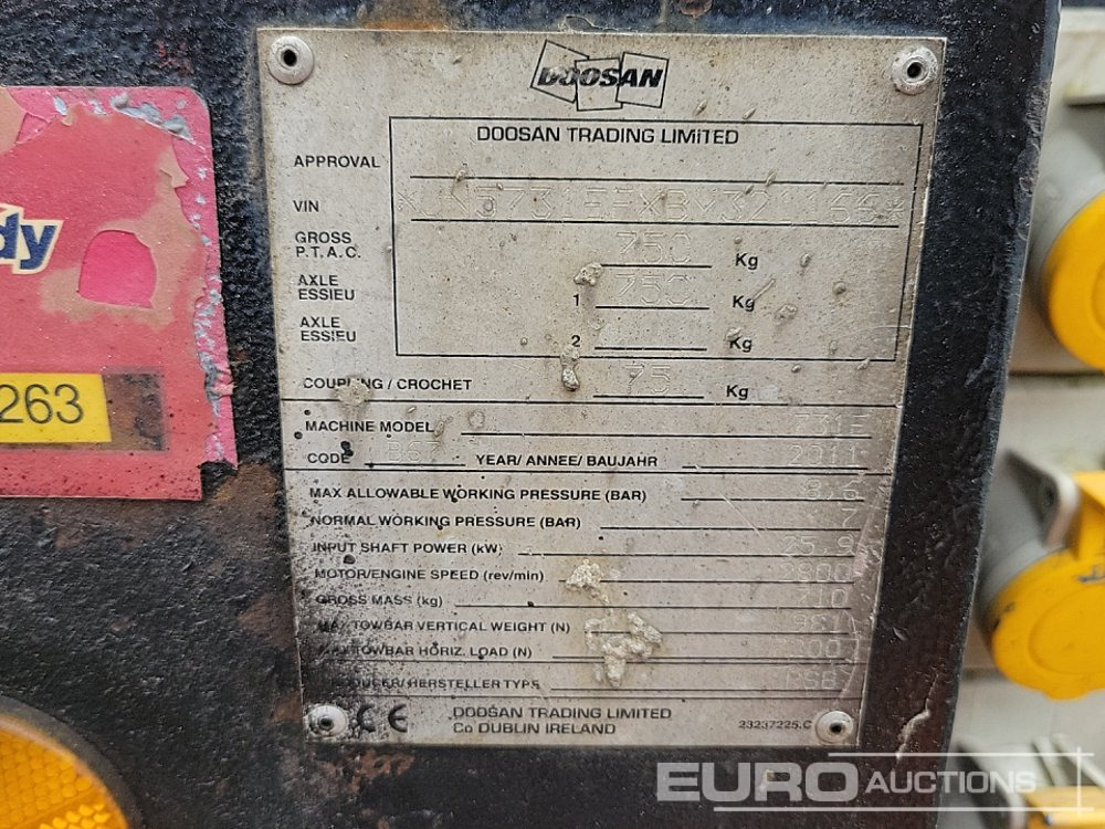 Máy nén khí 2011 Doosan 731E 105CFM: hình 25