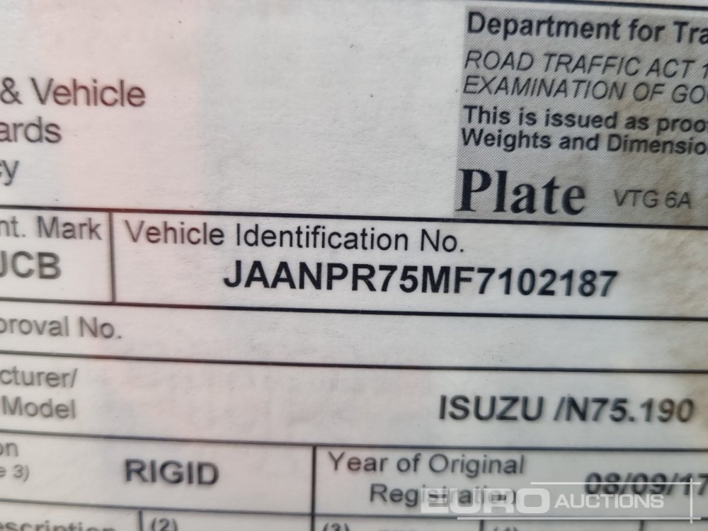Xe tải thùng lửng/ Phẳng để vận chuyển máy móc nặng 2017 Isuzu N75.190: hình 44