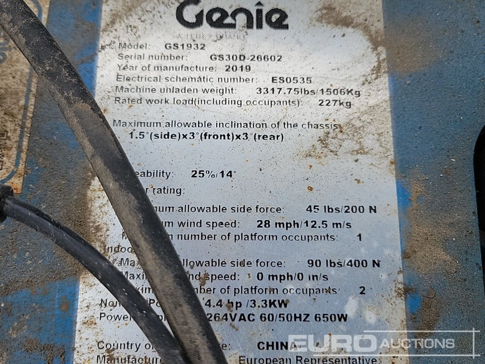 Nền bục trên không 2019 Genie GS1932: hình 30